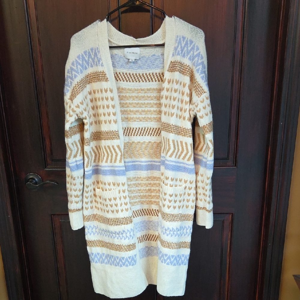Pink Rose Cream and Blue Women's Cardigan Brand New